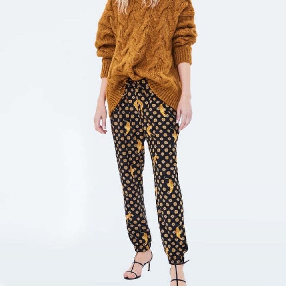 ZARA Tiger Printed Pants